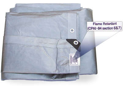 silver fire retardant tarp picture