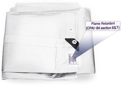 white fire retardant tarp picture